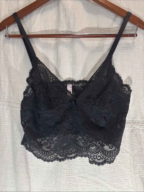 Victoria's Secret Other - Victoria's Secret Black Lace Longline Bralette Crop